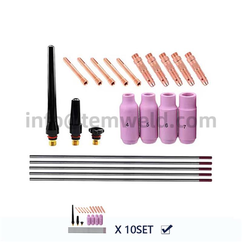 Tig Welding torch tungsten collet chuck ontology ceramic nozzle suite