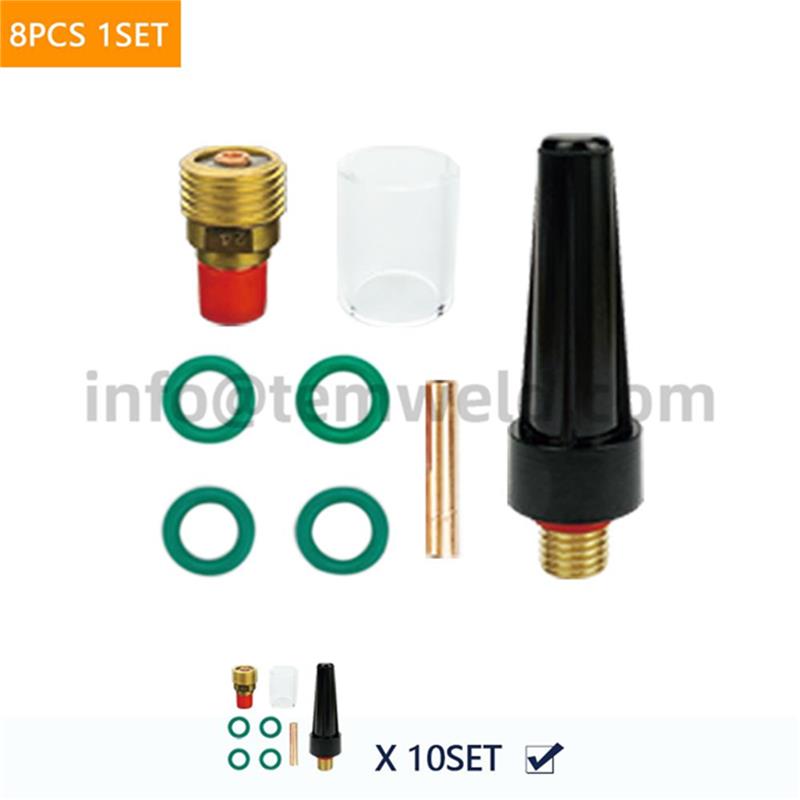 TIG welding torch gas lens cup suite