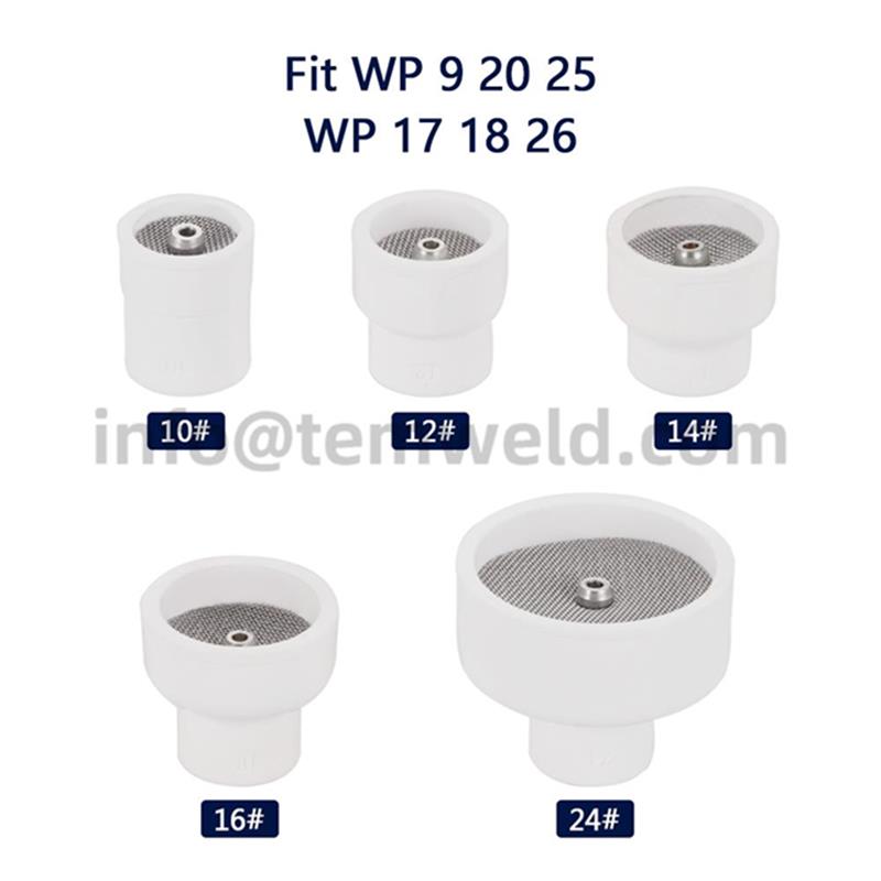 White ceramic nozzle alumina cups
