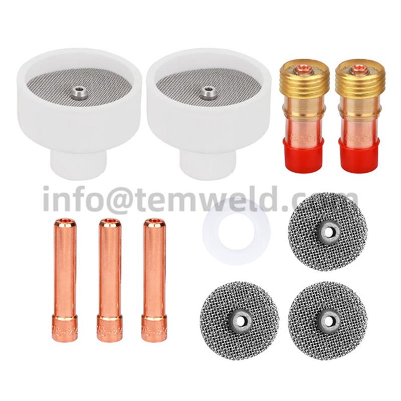 TIG Welding #24 White Ceramic Nozzle Alumina Cup Kit