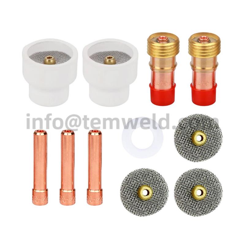 TIG Welding #14 White Ceramic Nozzle Alumina Cup Kit 