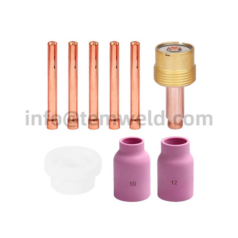 9Pcs TIG Welding Torch Large Long Gas Lens Alumina Cup